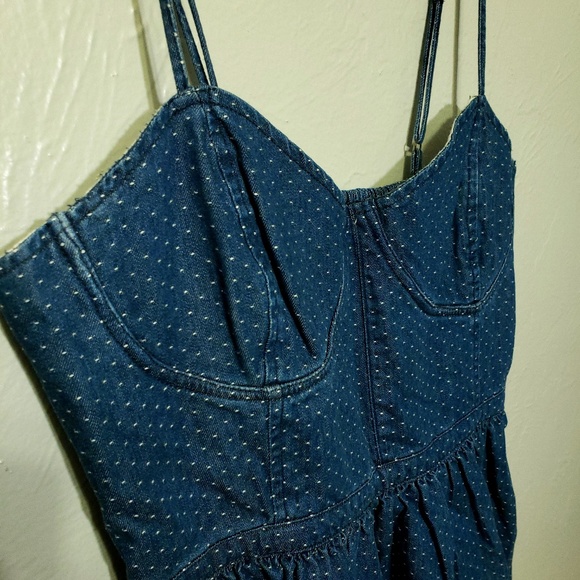 Free People blue polka dot mini dress - Picture 7 of 7